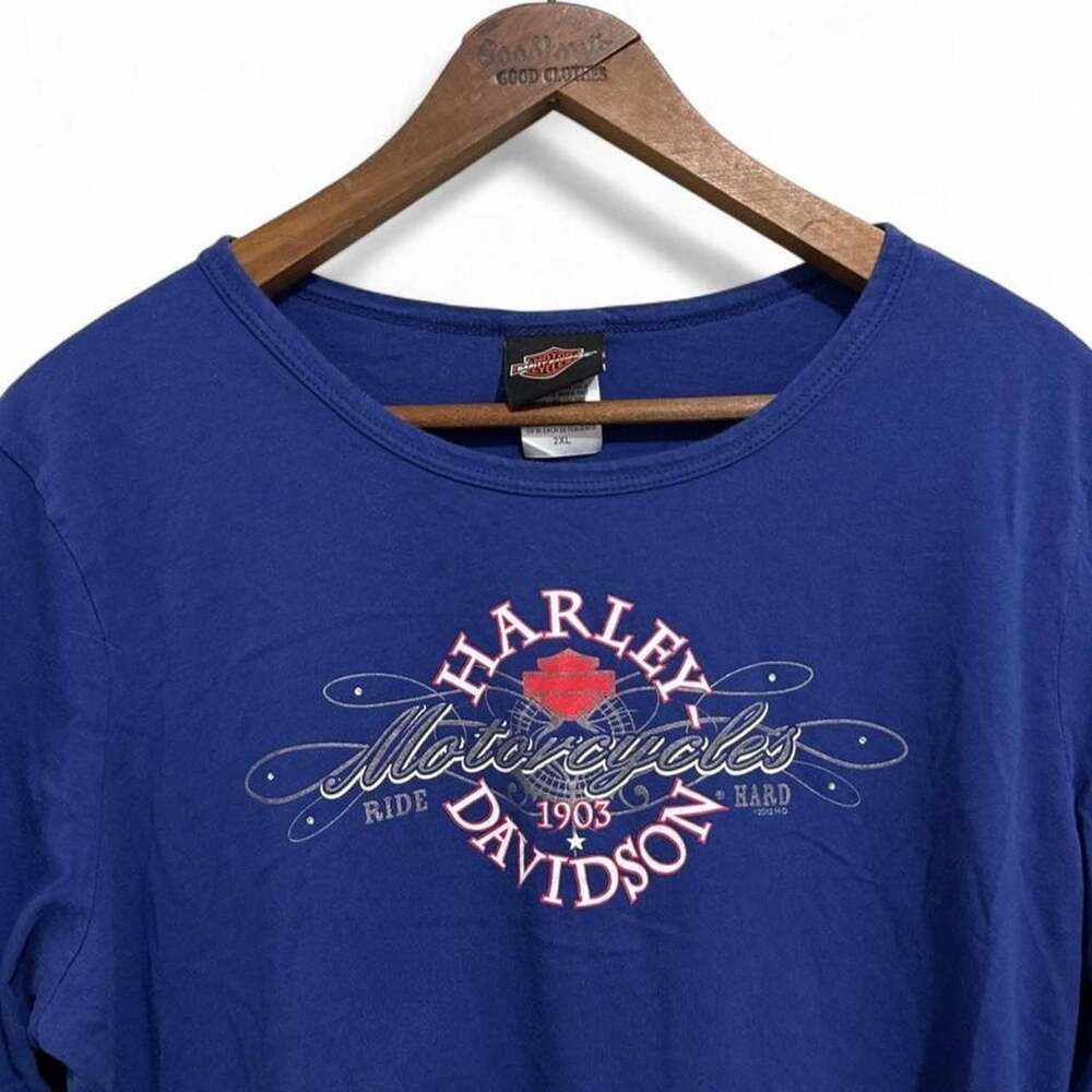 Harley-Davidson House of Harley-Davidson Long Sleeve Graphic T-Shirt 2XL Blue